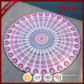 outdoor multi function camping picnic floor mat 450gsm cotton round reactive printing beach towel